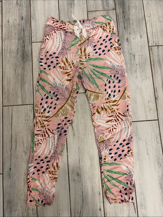 Little miami Other - Pink Tropical-Print Joggers with Drawstring Waist